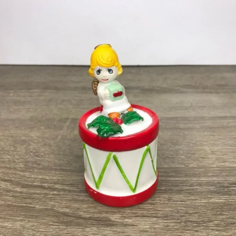 Vintage Artmark Christmas Angel Ceramic Candle Hand Painted NIB